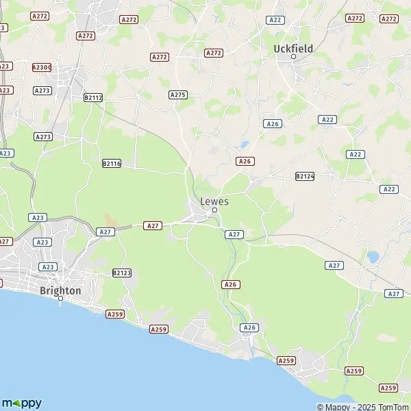 Map Kingston Near Lewes map of Kingston Near Lewes (BN7 3) and